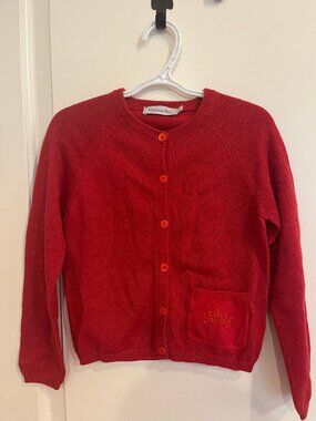 Designer Christian Dior Red Girls Cardigan